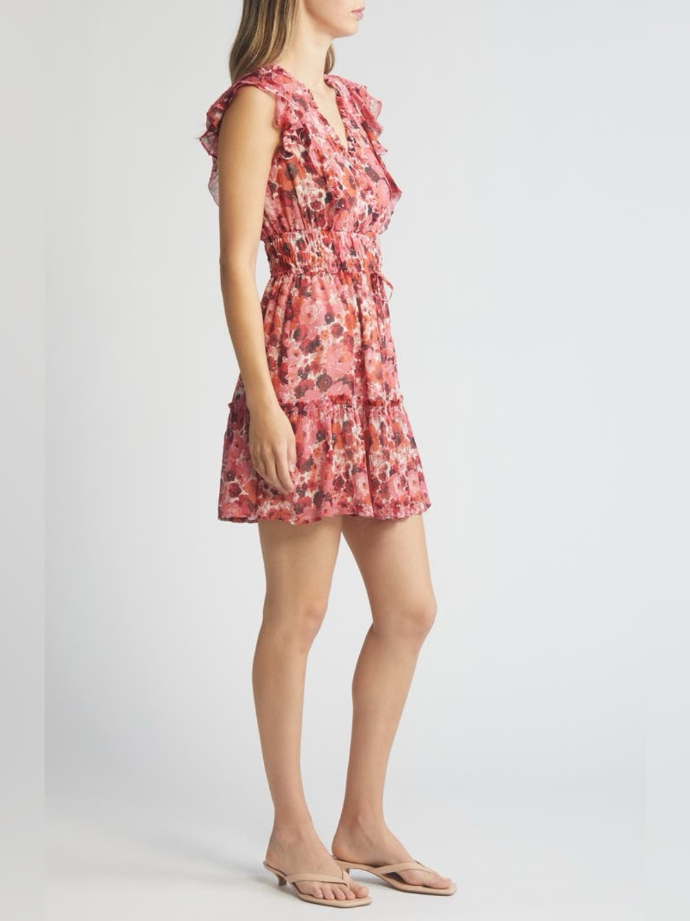 PAIGE Muriel Floral Print Silk Minidress Size 6 - Picture 5 of 8